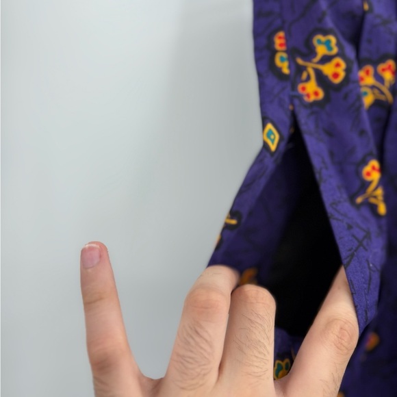 Women’s Vintage 80s Retro Y2K High Waist Floral Pattern Purple Short Size 4(27) - Picture 10 of 16